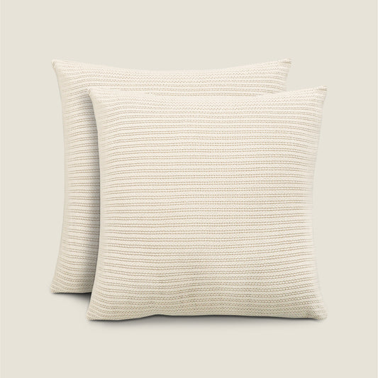 Waffle Cushion Covers - Cream (Pack of 2)