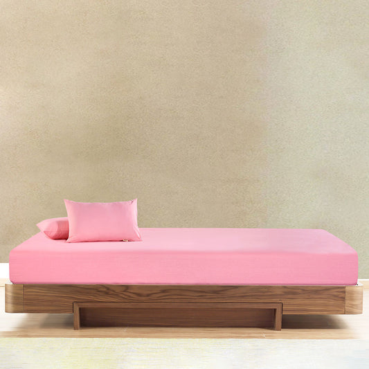 Pink Fitted Sheet Set