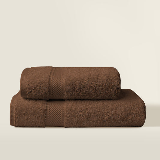 Luxury Cotton Towels - Brown (Pack of 2)