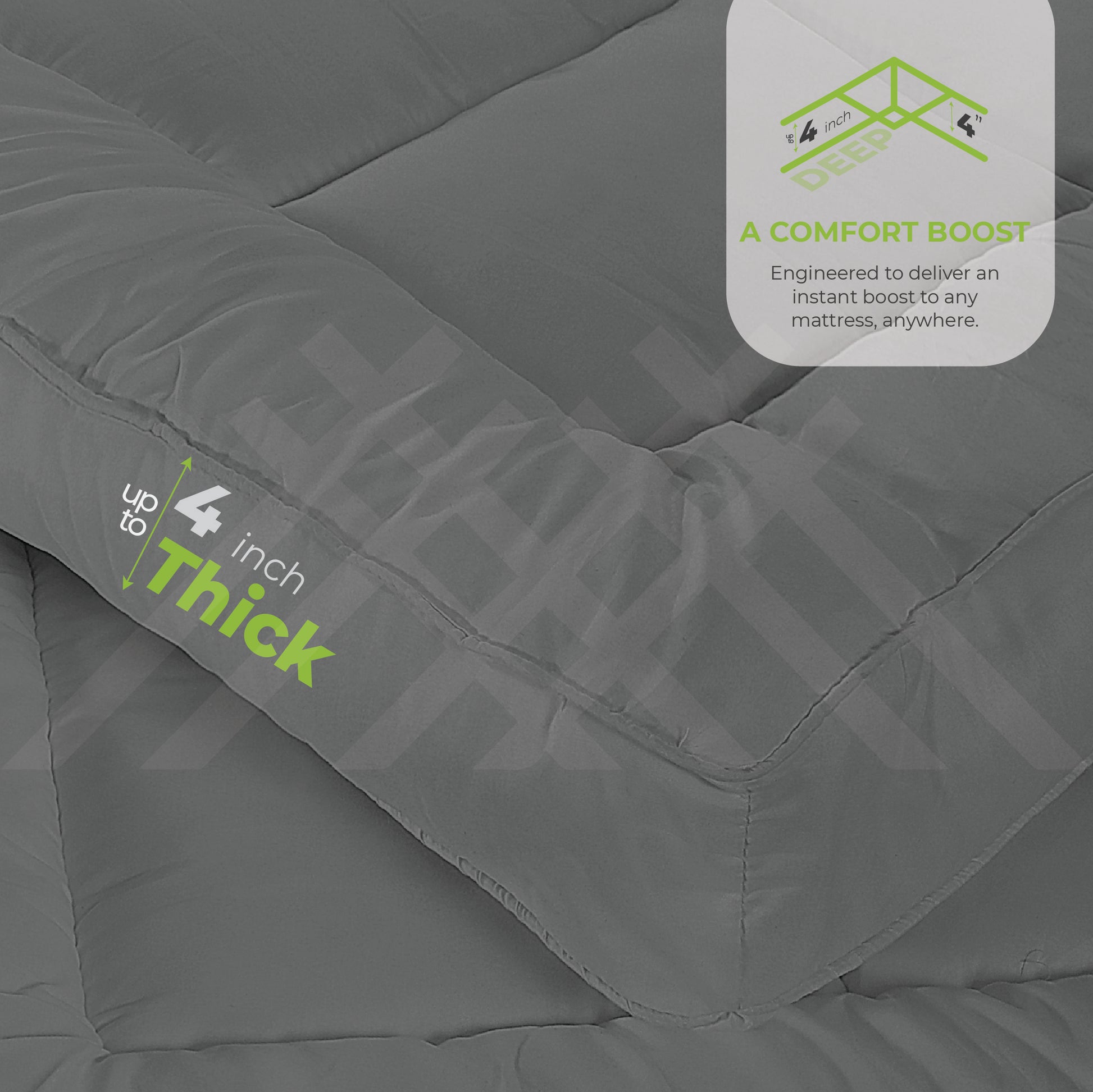 Anthracite Micro Extra Thick Mattress Topper